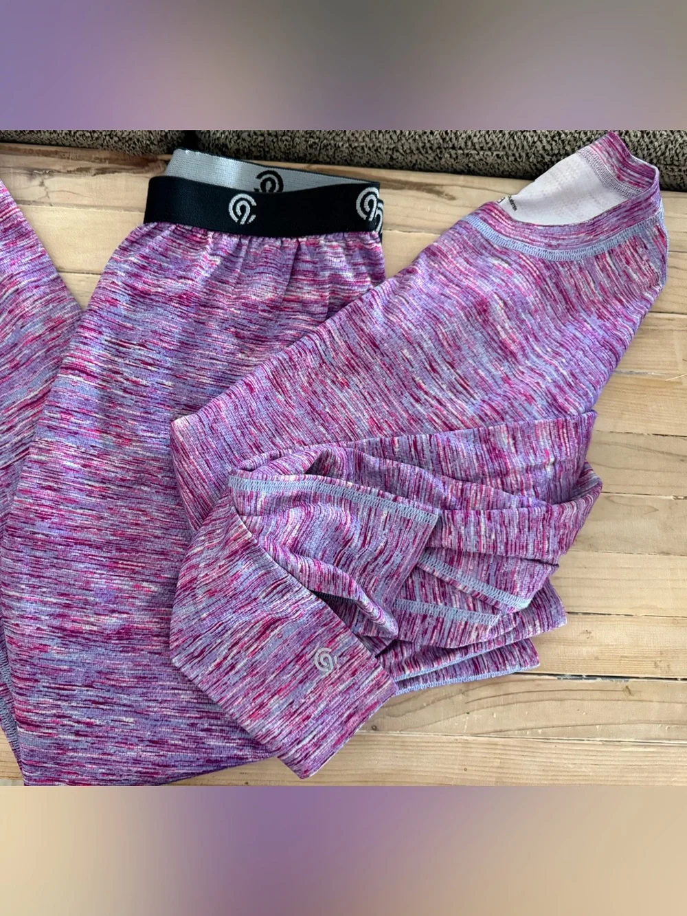Champion Pink Space-Dye Girls' Active L/S shirt and Leggings